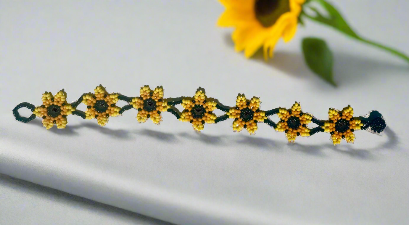 Sunflower Glass Bead Bracelet or Anklet – IdealThread
